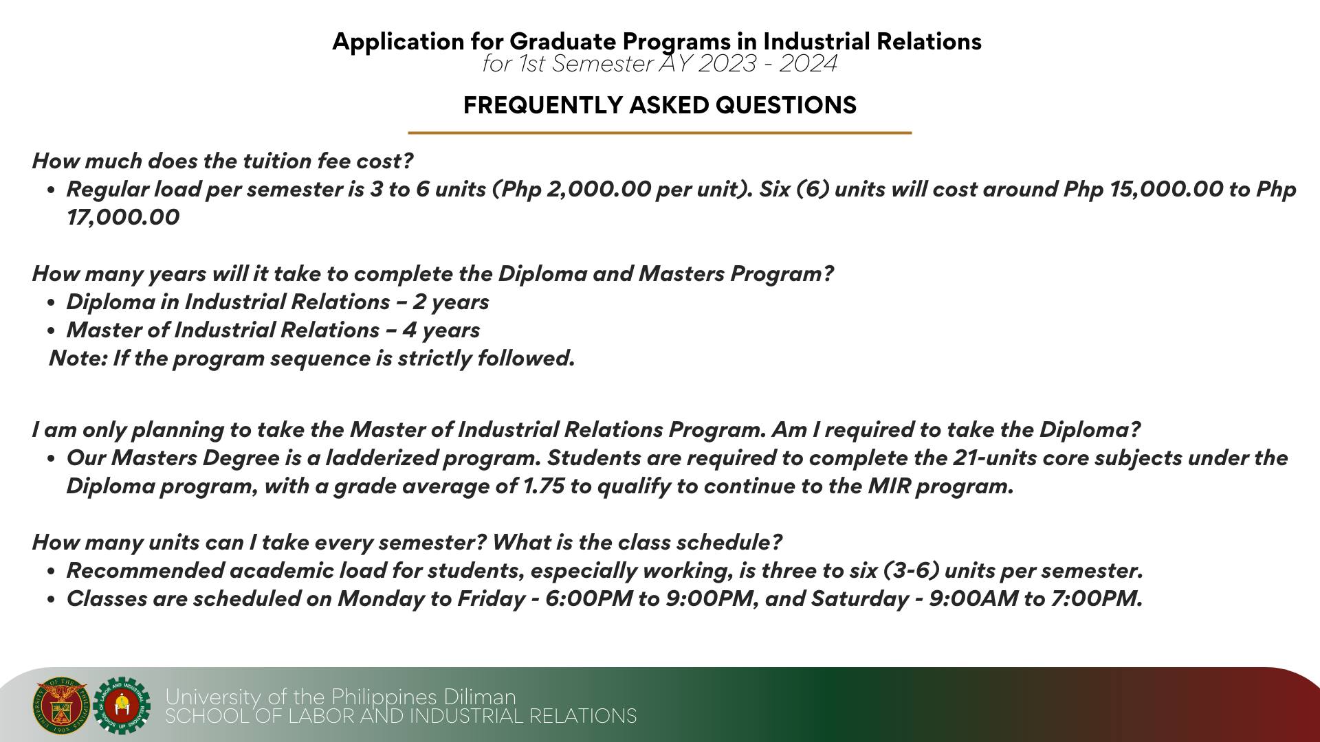 Application For Admission, 1st Semester, AY 2023-2024