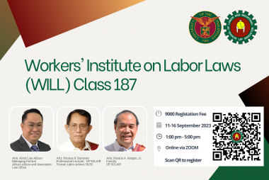 Workers' Institute on Labor Laws (WILL) Class 187