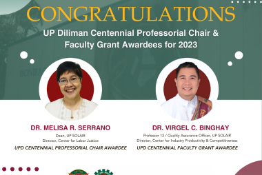 UP Diliman Centennial Professorial Chair & Faculty Grant