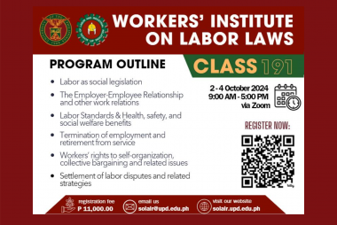 Workers' Institute on Labor Laws Class 191